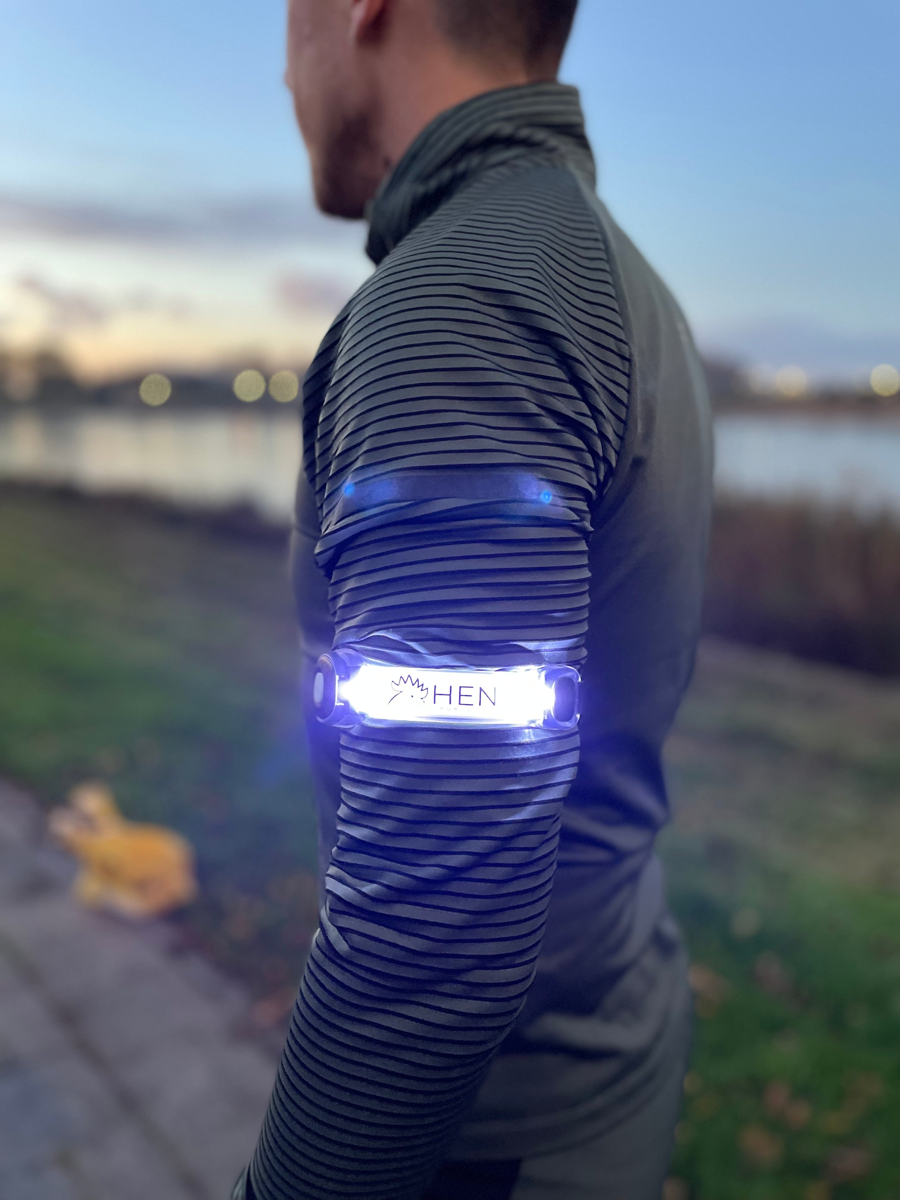 led armband wit, hardlopen in het donker