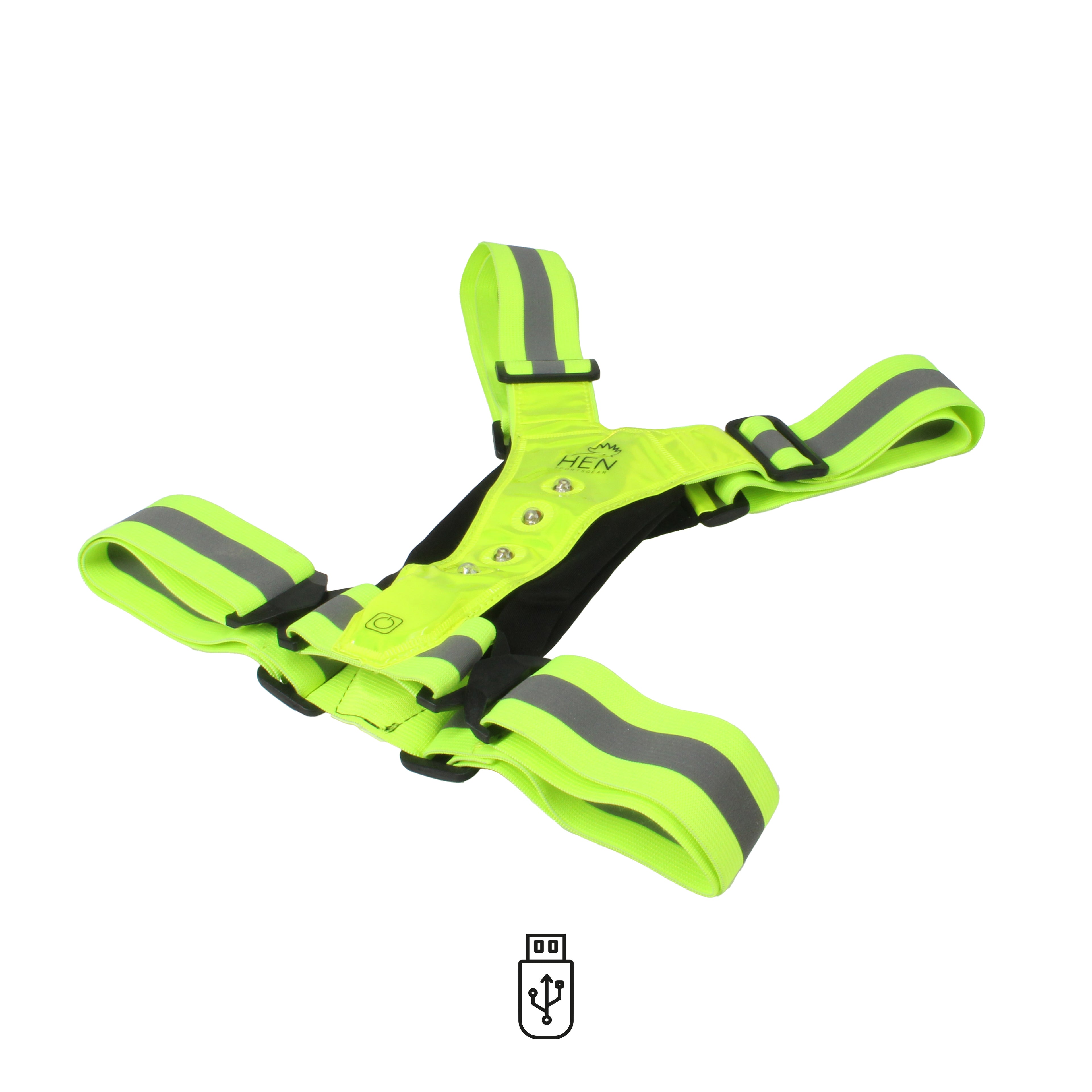 Reflectievest met telefoonhouder - veiligheidsvest- hardloopvest met LED – USB o