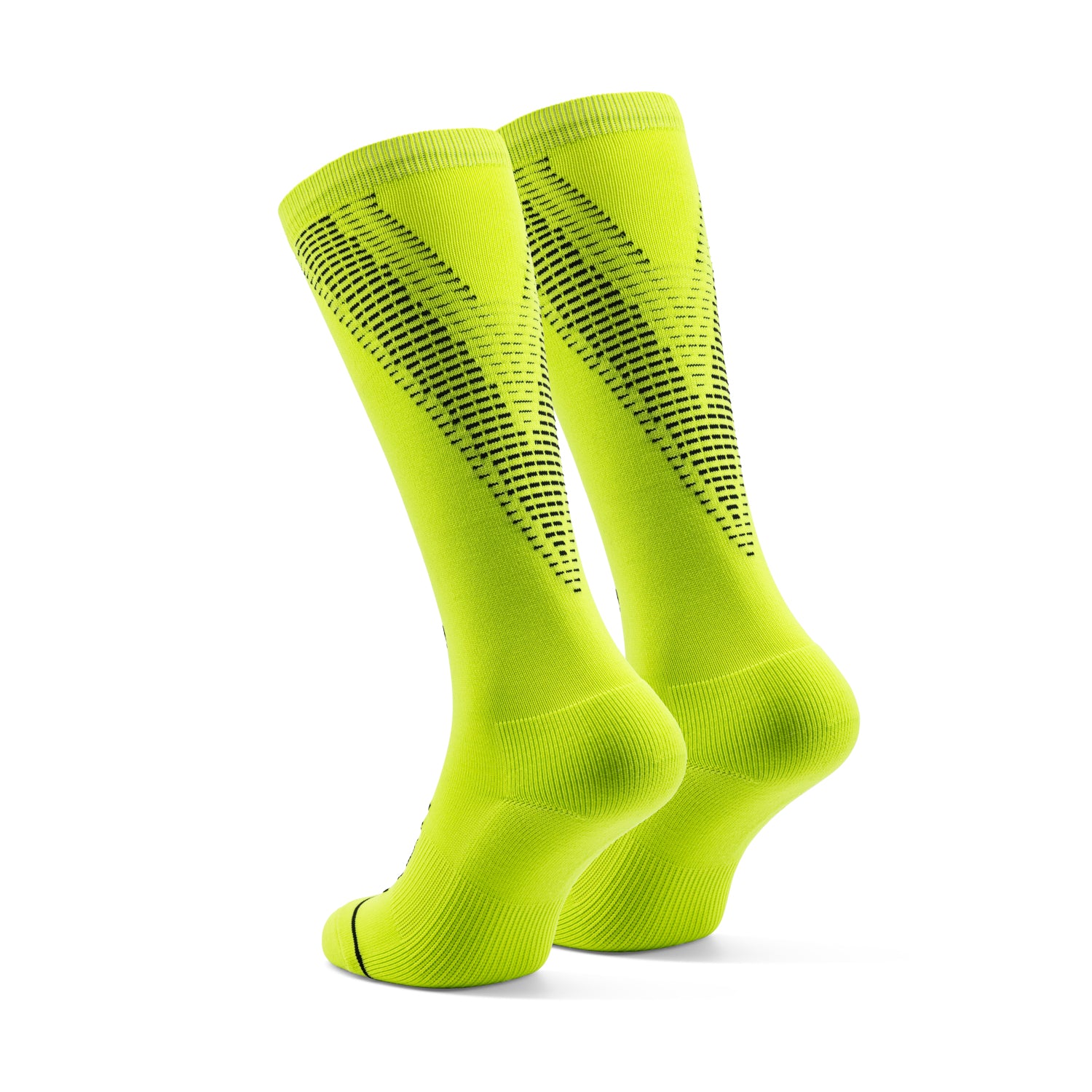 Hardloopsokken compressie fluo geel 2 paar achterkant