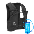 Zwarte trailrugzak hardloopvest met waterzak 2 liter voor marathons en trailrunning