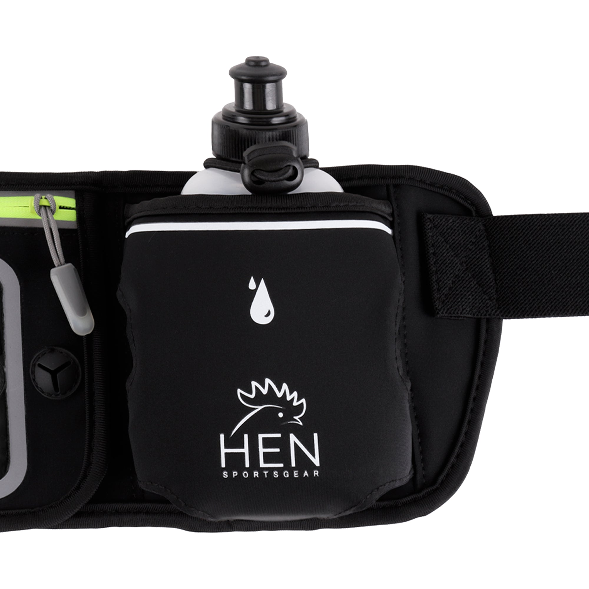 Drinkgordel achterkant met reflecterende strips voor zichtbaarheid