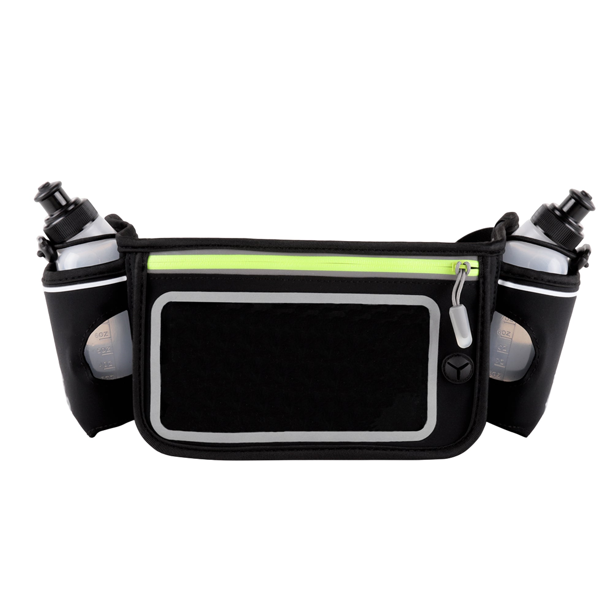 Drinkgordel volledig gevuld met bidons en opgeborgen spullen